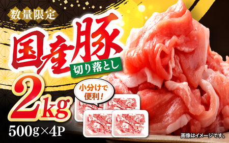 国産 豚肉 豚肉切り落とし 2kg CFA004 国産豚 こま切れ 便利 小分け 豚肉切り落とし