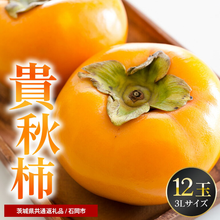 【ふるさと納税】【数量限定・先行予約】 貴秋柿 3L 12玉 《10月上旬〜11月上旬発送予定》 柿 かき カキ 果物 くだもの フルーツ (茨城県共通返礼品 石岡市) 67-D