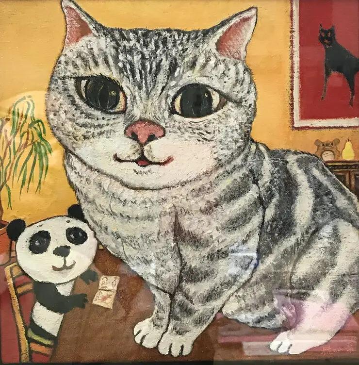 アーティストが『愛しいペットのポートレート』描きます 6号サイズ スクエア 410×410mm【アート 6号サイズ　油絵 横井山泰 美術 作家 410×318mm スクエア 神奈川県 小田原市 ペット