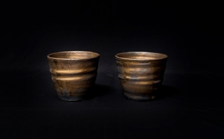 【datta.沖縄南の島陶芸工房】金ロックカップペアセット