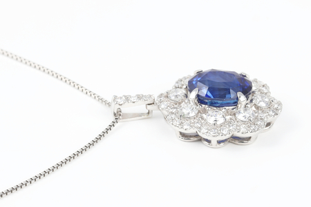 【ふるなび限定】【一点もの】サファイア（4.01ct）ダイヤモンドプラチナペンダント　R115　K06138-H　FN-Limited-SP