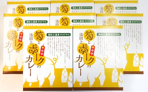 [№5882-0186]筍と湯田上ポークのカレー（8箱セット）