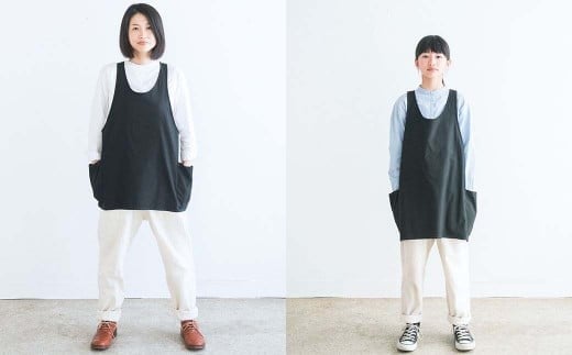 ショートエプロン_チャコール S-UW-A21A
