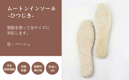 ひつじき（ムートン靴中敷）2足セット ベージュ