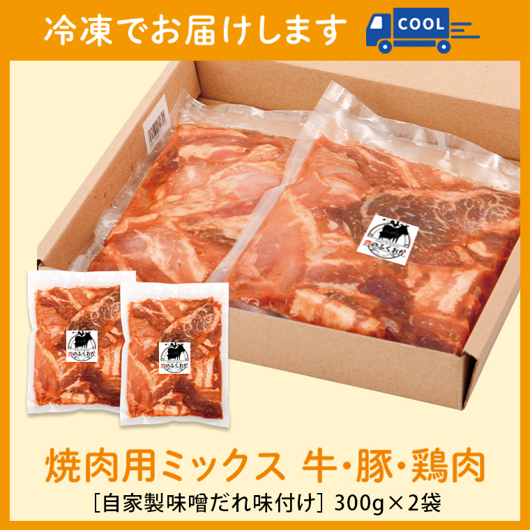 【A79008】 ＜定期便・全3回＞焼肉用肉ミックス自家製味噌ダレ味付き(計1.8kg・300g×2×3回) _イメージ5