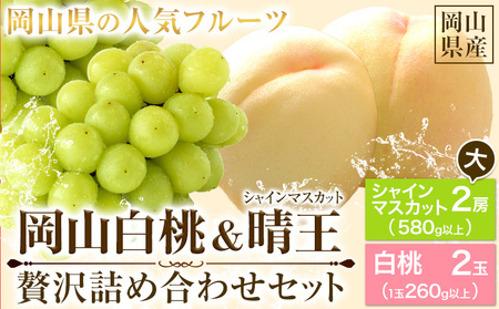 白桃&シャインマスカット（晴王）セット 大【配送不可地域あり】《7月上旬-8月中旬頃出荷》