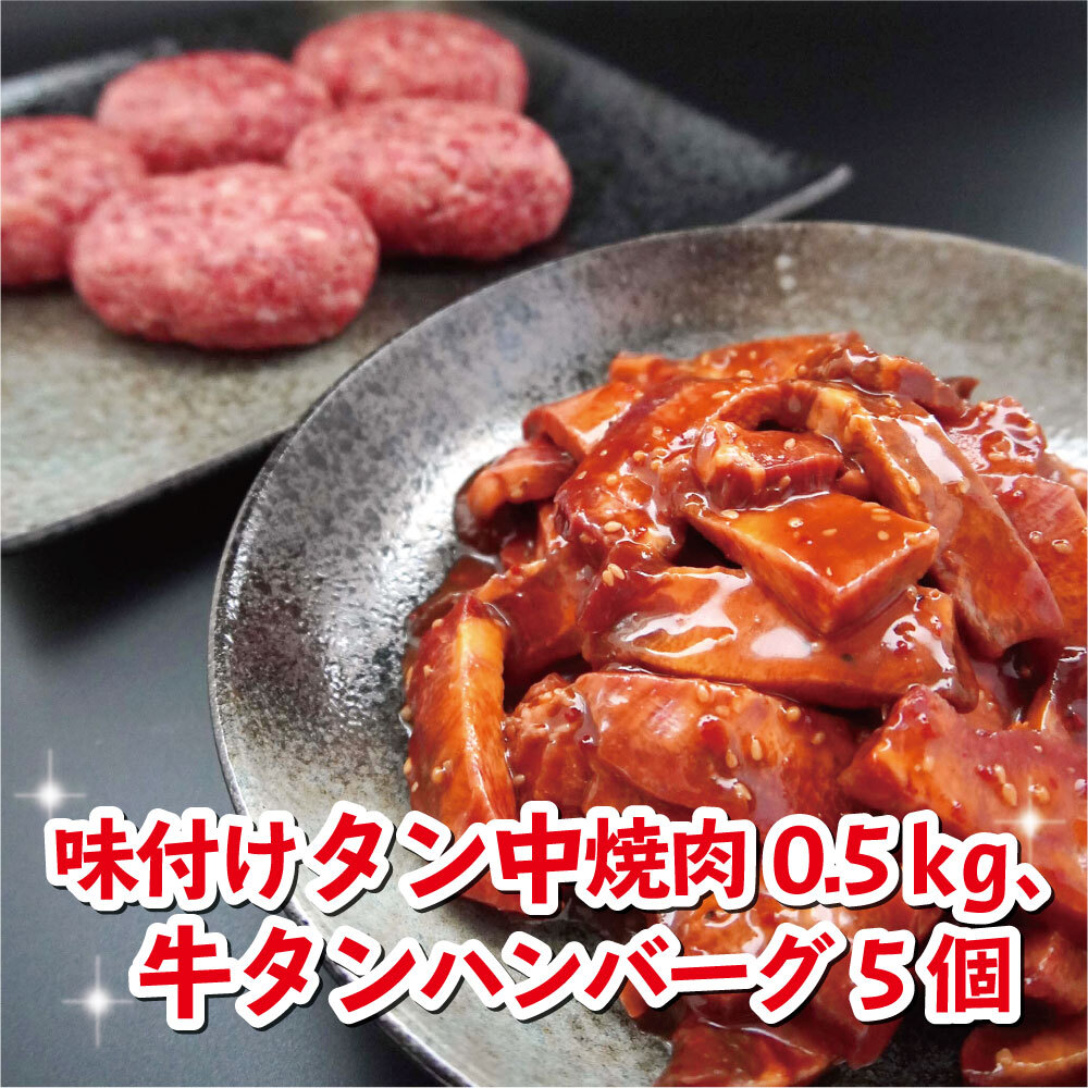 牛タン中焼肉、新食感牛タンハンバーグセット 大好評 牛肉セット 牛セット 焼肉 ハンバーグ 牛タン 熨斗 贈答 ギフト