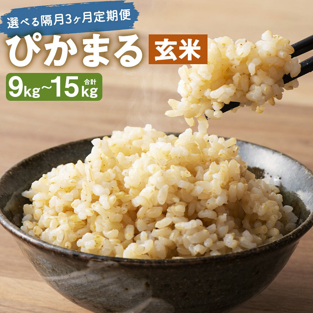 【ふるさと納税】＜選べる内容量＞【隔月3ヶ月定期便】【新米先行予約】低アミロース米 ぴかまる 玄米 1回あたり3kg / 5kg 保存袋付き お米 米 こめ コメ 単一原料米 栽培期間中農薬不使用 九州産 福岡県産 福岡県 筑後市 送料無料 【2026年11月上旬より順次発送予定】