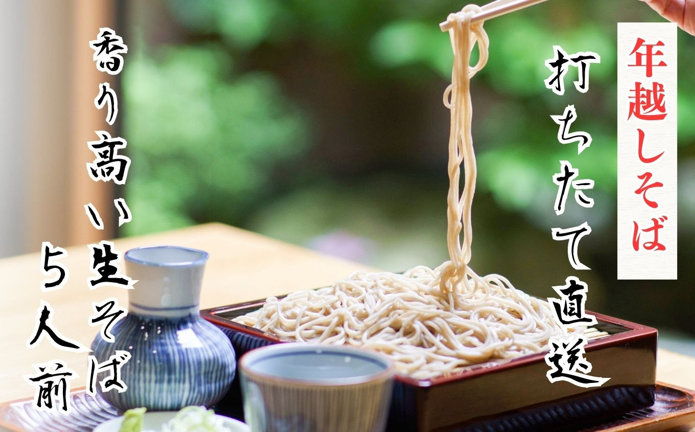 
                  【お申し込みは12月27日まで!】数量限定 老舗の年越しそば そば処泉家「生そば」5人前 麺つゆ（ストレート）付き 12月29日または12月30日お届け 国産 最上級石臼引き そば粉使用 蕎麦 生麺 生ソバ 年末発送
                