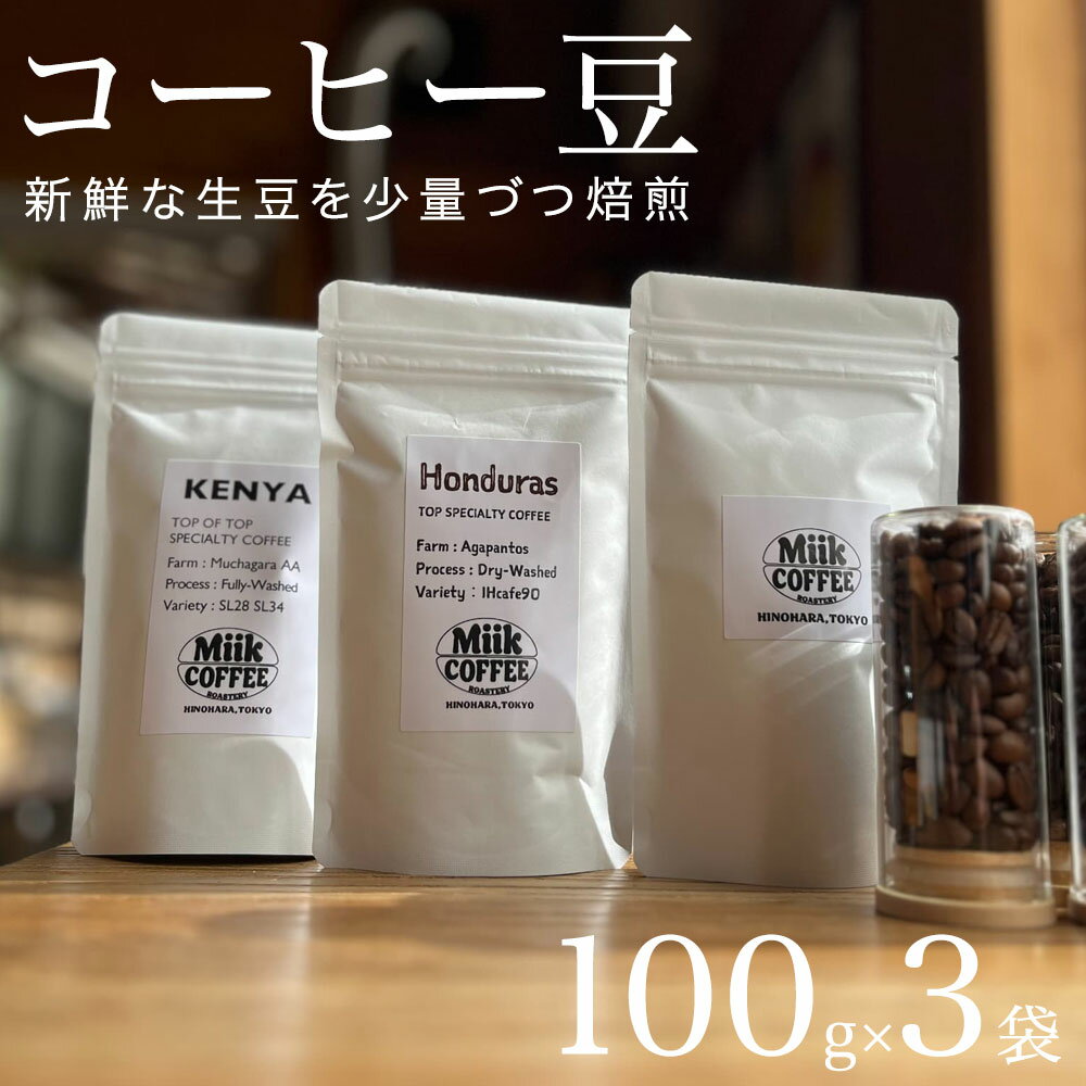 【ふるさと納税】Miik COFFEE スペシャルティコーヒー豆 100g 3点セット | 珈琲豆 コーヒー豆 コーヒー 珈琲 東京 檜原村