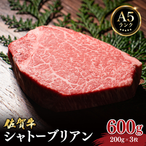 佐賀牛シャトーブリアン600g (200g×3枚)
