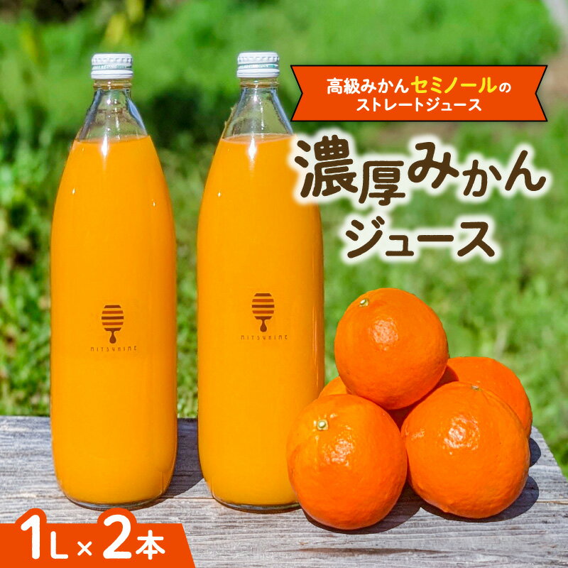 【ふるさと納税】 熊養蜂 濃厚高級 セミノール ジュース 2本 (1L×2本) │ドリンク みかんジュース オレンジジュース 100％ 高級みかん セミノール 濃厚 ストレート 国産 のし対応可 熨斗 ギフト対応可