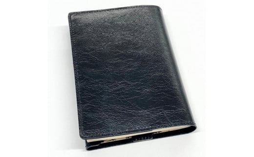 革工房いんのしまシワが楽しめる牛革ブックカバー文庫本サイズ(色:ブラック)【レザー 小物 ギフト 贈り物 プレゼント 人気 おすすめ 広島県  尾道市】