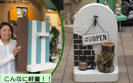 ガーデニング ミニウォール 軽量 飾り塀 移動も簡単！好きなものを飾って楽しもう♪ 飾り蛇口付き ホワイト 配送不可 北海道 沖縄 離島 庭 ベランダ おしゃれ インテリア 手作り 目隠し 庭の飾り 