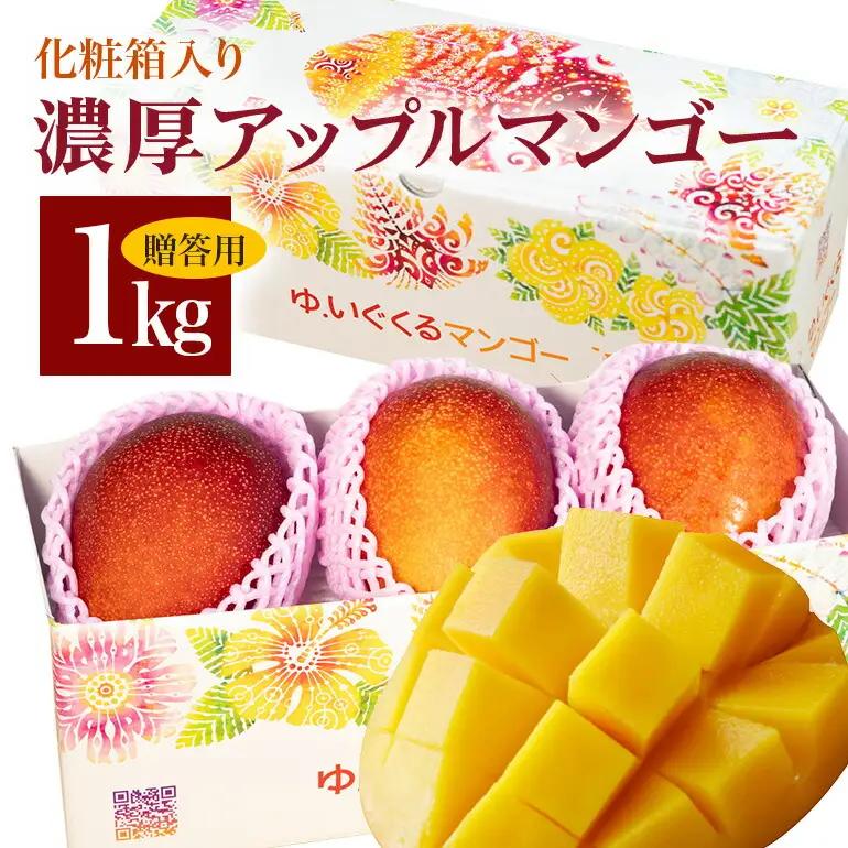 【 先行予約 2027年 発送 】 沖縄県 糸満産の「 濃厚 アップルマンゴー 」1kg オリジナル 贈答用 化粧箱入り 沖縄県産 マンゴー 完熟マンゴー 果物 くだもの フルーツ 完熟 夏 旬 沖縄 産地直送 農家直送 甘い 糸満市 (生産者 ゆいぐくるマンゴー) 33-2