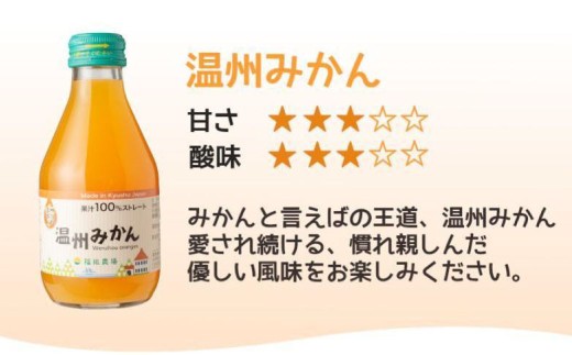特選 九州みかん ジュース 4種飲み比べ 180ml×8本セット