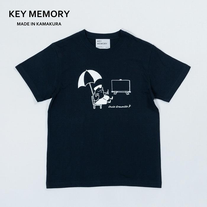 《1》【KEYMEMORY鎌倉】GrenouilleイラストTシャツ NAVY