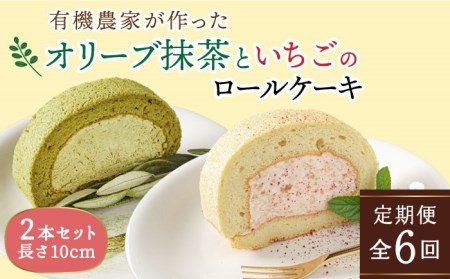 【全6回定期便】オリーブ リーフの抹茶 ＆ つぶつぶ 糸島 いちご ロール ケーキ 2本 セット 糸島市 / わかまつ農園 [AHB045] ロールケーキ ロールケーキ ロールケーキ ロールケーキ ロールケーキ ロールケーキ ロールケーキ 