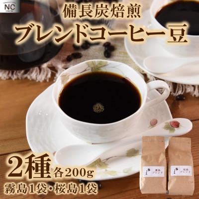 ふるさと納税 三股町 ブレンドコーヒー飲み比べ2種セット(霧島・桜島)各1袋(豆)【MI478】
