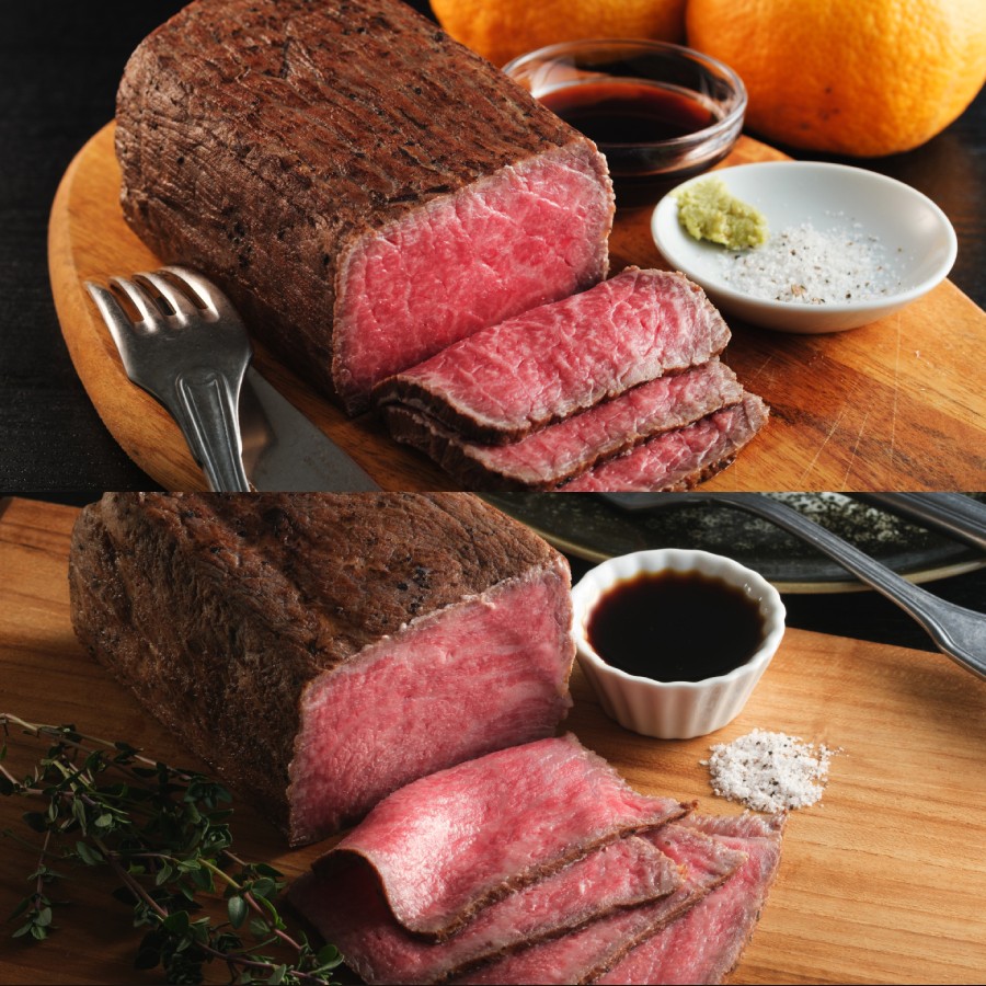 ＜踊るローストビーフ　ともや＞京都府産「黒毛和牛」ローストビーフ2種セット（和だし・イチボ）各350g（計700g）