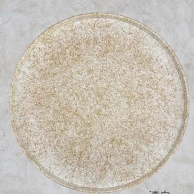 ふるさと納税 高野町 木製 丸トレイ　乱糸 (マット仕上げ)　漆白