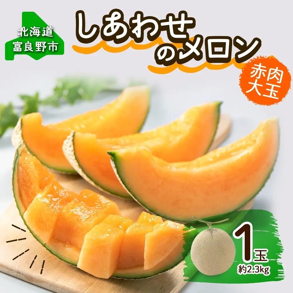〈2027年発送〉メロン 富良野産 しあわせのメロン 赤肉 大玉 メロン【1玉 約2.3kg】