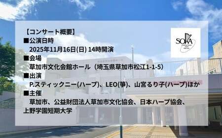「国際ハープフェスティバル2025-草加市」メインコンサート 入場チケット 一般1枚