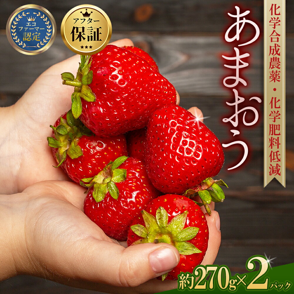 【ふるさと納税】農家直送 特別栽培 あまおう 270g × 2パック【数量限定】 いちご イチゴ 苺 デザート 果物 くだもの フルーツ ジャム にも ケーキ にも 先行予約 福岡 東峰村　3S14