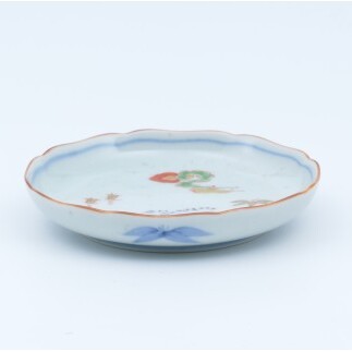 有田焼 色絵山水4.5寸取皿 2枚セット【まるぶん】まるぶんオリジナル 食器 器 うつわ 磁器 陶磁器 小皿 取り皿 飾り皿 染付 手描き 日本画 和風 A25-643_イメージ3