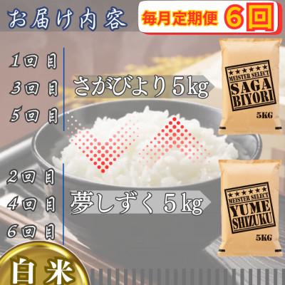 ふるさと納税 江北町 【毎月定期便】食べ比べ白米5kg(さがびより・夢しずく)(江北町)全6回 |  | 02