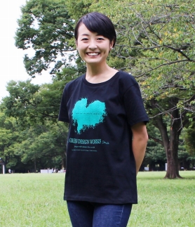 屋久島ウィルソン株ハートTシャツ (黒地／Lサイズ：男女兼用)