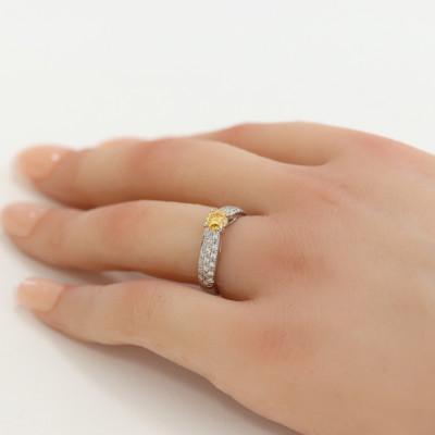 ふるさと納税 山梨市 プラチナ オレンジイエローダイヤモンド0.512ctリング G1035　#12 |  | 03