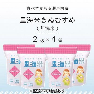 ふるさと納税 瀬戸内市 無洗米 里海米 きぬむすめ 8kg(2kg×4袋)  岡山県産 [No.5735-1177]