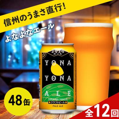 ふるさと納税 佐久市 【毎月定期便】【よなよなエール】クラフトビール(お酒)48本　ヤッホーブルーイング全12回