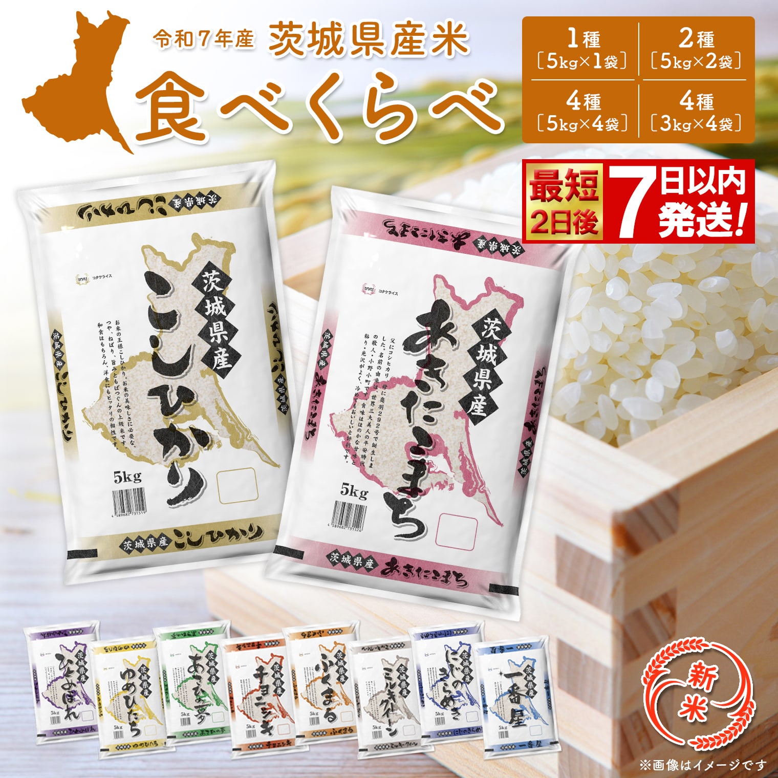 お米4種食べくらべ（ 発送月が選べる! 令和6年産 新米 お米 2種 4種 食べくらべ 5kg 10kg 20kg）