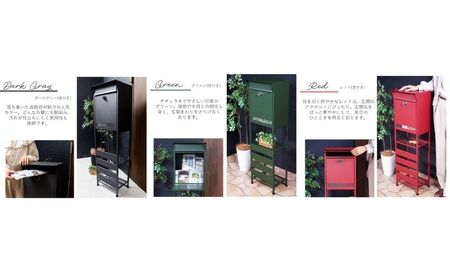 スタンドポスト shelt(シェルト) ダークグレー(窓付き)