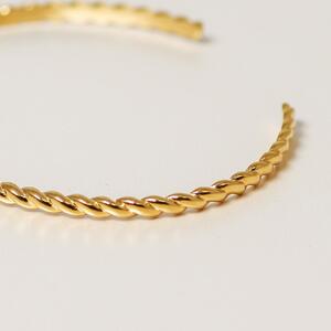 【K10イエローゴールドバングル】個性的なねじりデザインとクラシカルな輝きが印象的 大人カラーが人気 K10-B004 ジュエリー