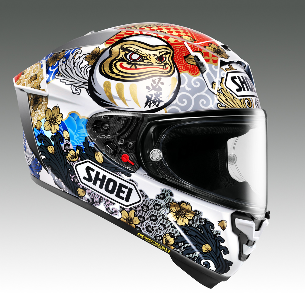 SHOEIヘルメット【X-Fifteen MARQUEZ MOTEGI5 TC-6】M フィッティングチケット付き｜エックスフィフティーン マルク マルケス モテギ フルフェイス バイク ツーリング 