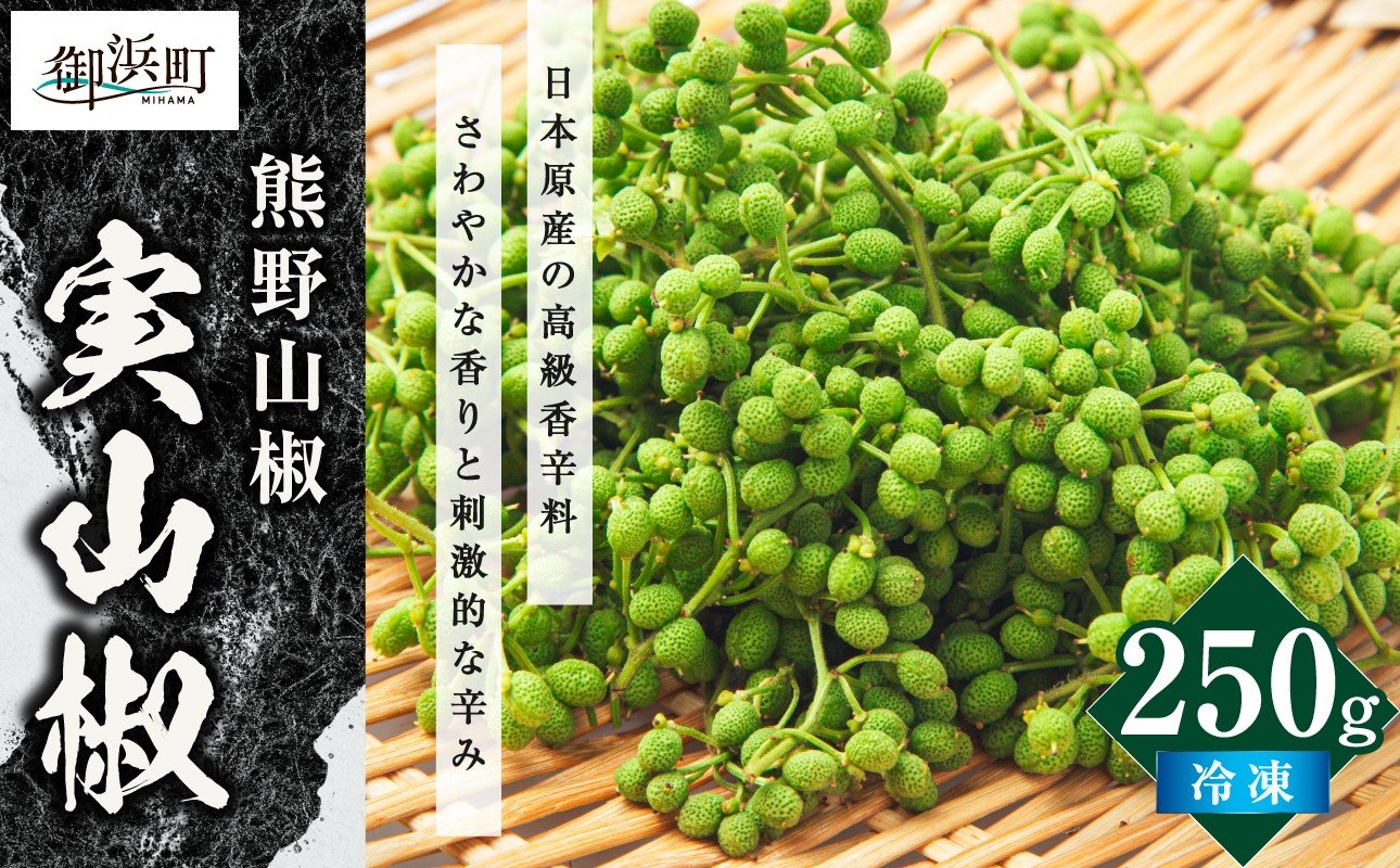
                  【国産】実山椒 250g 【 熊野山椒 実山椒 冷凍 調味料 香辛料 文恵丸水産 三重県 御浜町 】 
                