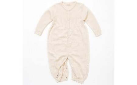 【ナチュラル】クローバー柄 2WAYオール CO-Ｗ42【60営業日程度で発送】| ベビー ベビー服 赤ちゃん 新生児～ 1歳前後 服 ツーウェイオール  スナップ留め ドレス型 パンツ オーガニック 綿 日本製