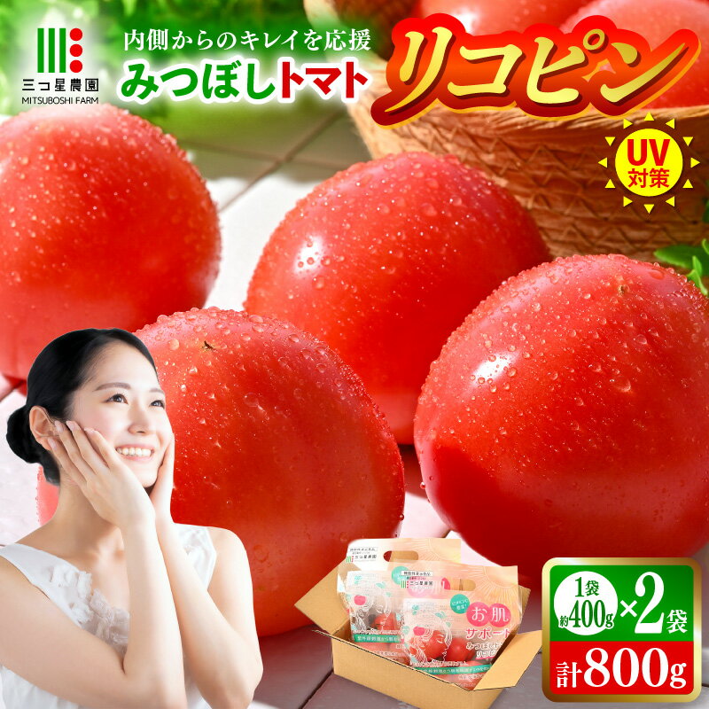 【ふるさと納税】【先行予約】みつぼしトマト リコピン 約400g × 2袋 (計800g) 【2026年5月上旬以降順次発送予定】 とまと トマト 生鮮トマト 健康 美容 機能性表示食品 野菜 生野菜 新鮮 産地直送 国産