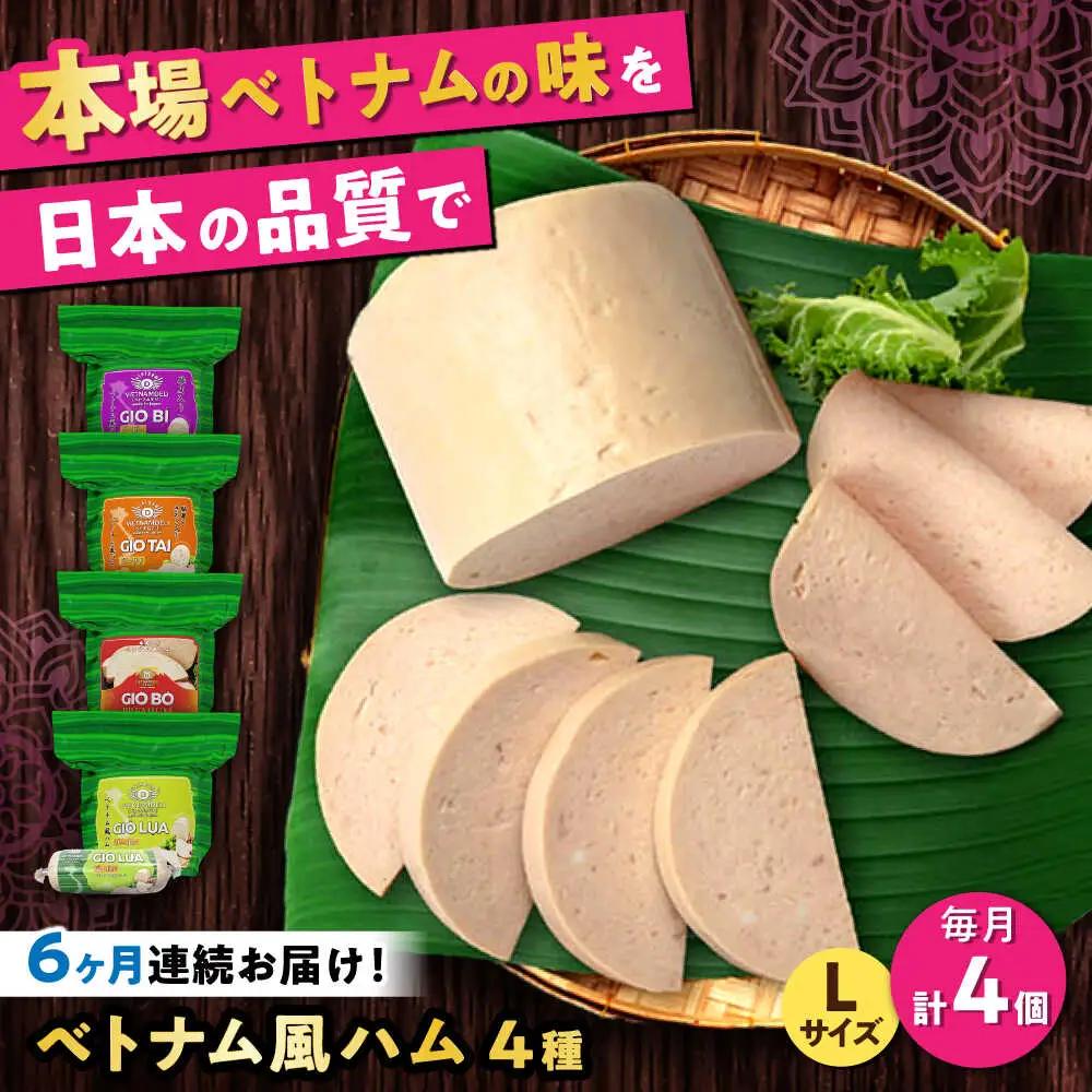 【全6回定期便】ベトナムハム Lサイズ 4種セット / ハム ベトナム料理 [BBBE014]