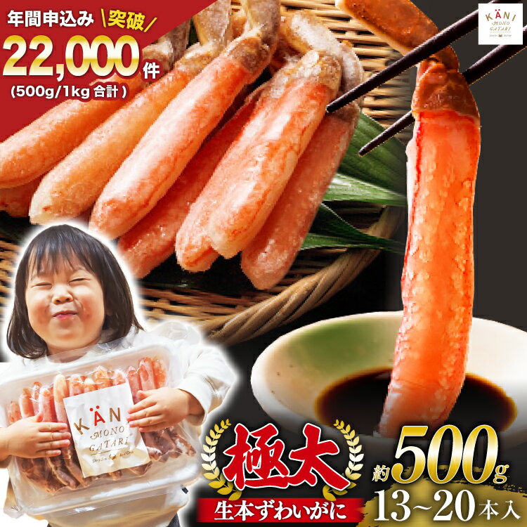 【ふるさと納税】 【選べる配送時期】 極太 生本ずわいがに 棒肉ポーション 約500g 13本〜20本入り 殻剥き不要 ! 脚肉のみ ! [カネダイ 宮城県 気仙沼市 20565783] 蟹 かに カニ ずわいがに ズワイガニ ずわい蟹 ズワイ蟹 カニ脚 蟹脚 カニ棒肉