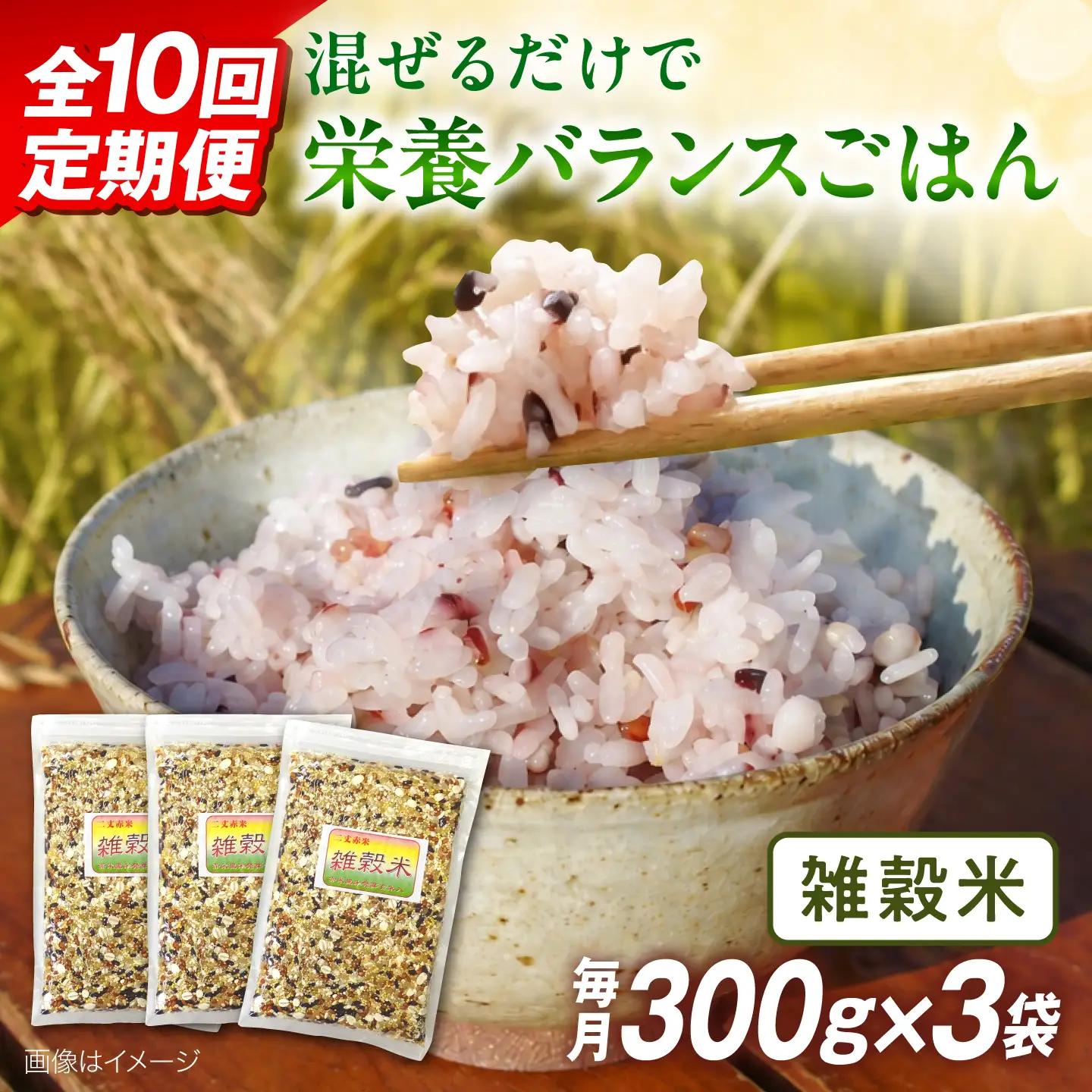 全10回 定期便 （月1回） 雑穀米 健康ごはん の お米 セット 二丈赤米産直センター [ABB021]