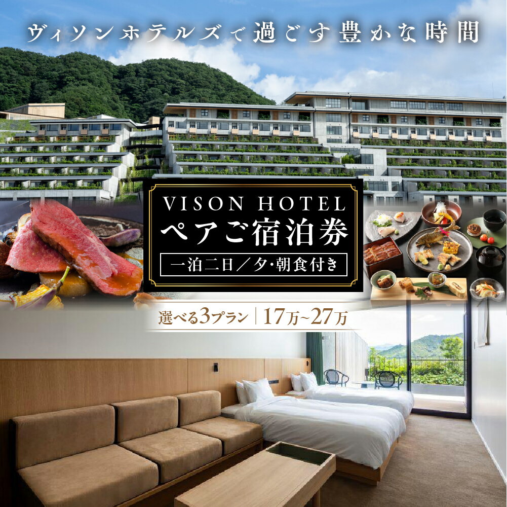 【ふるさと納税】VISON　HOTEL　ご宿泊券2名様1室　選べるプラン　ペア ヴィソンホテル ホテル 宿泊 テラス ツインルーム 一泊二日 温泉 半露天 温泉 旅行 観光 トラベル 宿泊補助券 チケット 宿泊 お泊り 三重県 多気町