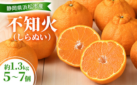 【2026年3月以降発送】 不知火 約1.3kg 5～7個 しらぬい デコ かんきつ 柑橘 みかん ミカン 蜜柑 フルーツ 静岡 浜松市