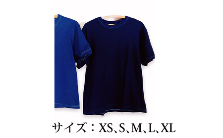 藍染めTシャツ（濃藍） XSサイズ