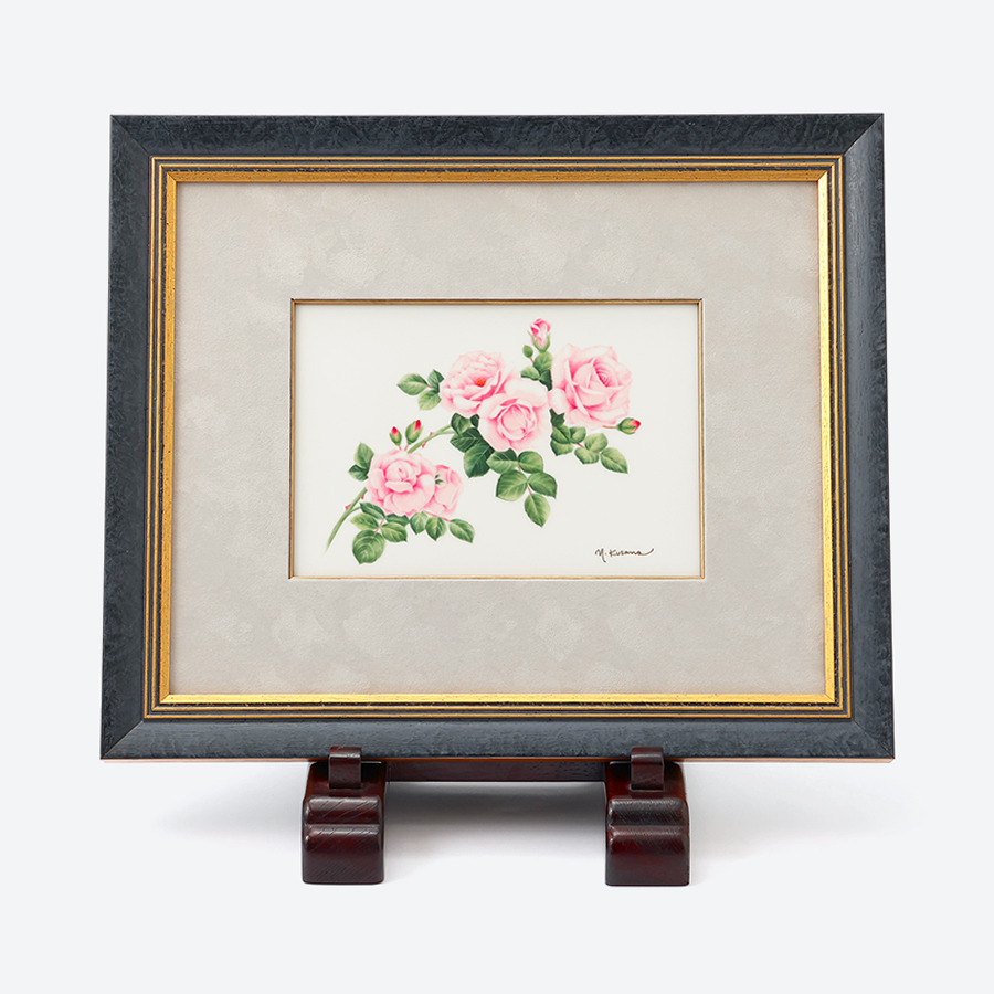 ＜NARUMI＞ハンドペイント　陶額（ニュー・ドーン＝バラ）