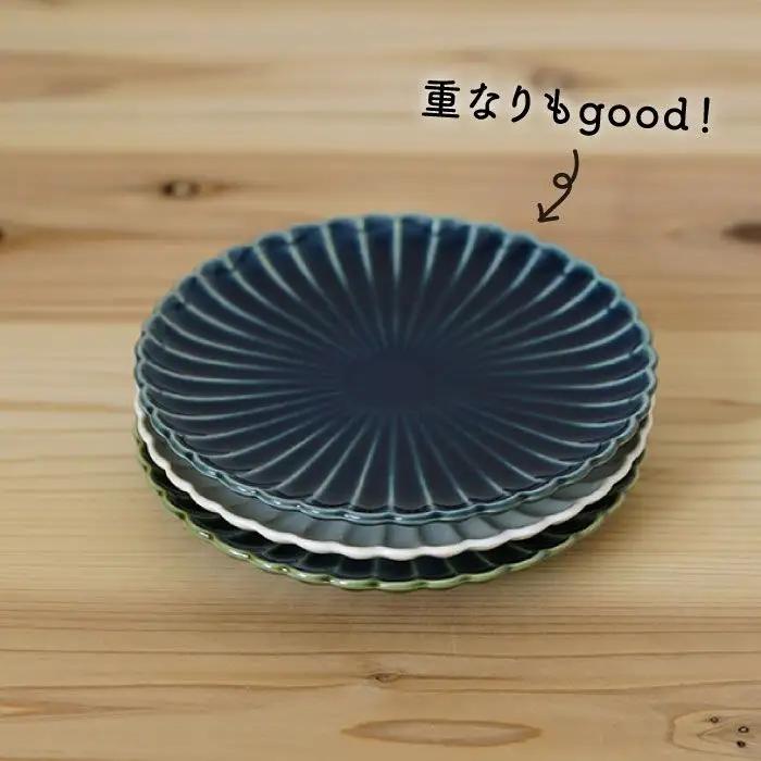 【波佐見焼】花しのぎ トリオ 和皿 プレート (白・織部・藍) 食器 皿 【団陶器】 [PB14] 波佐見焼