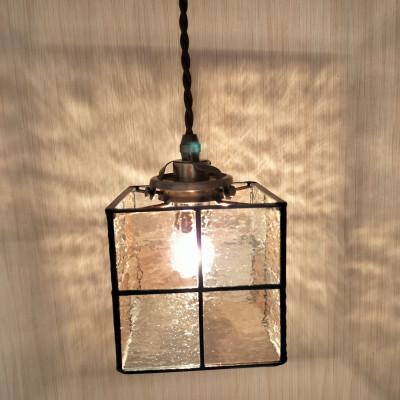 ふるさと納税 基山町 ステンドグラス　シャンパンピンク×クリアー【ペンダントランプ】 |  | 01